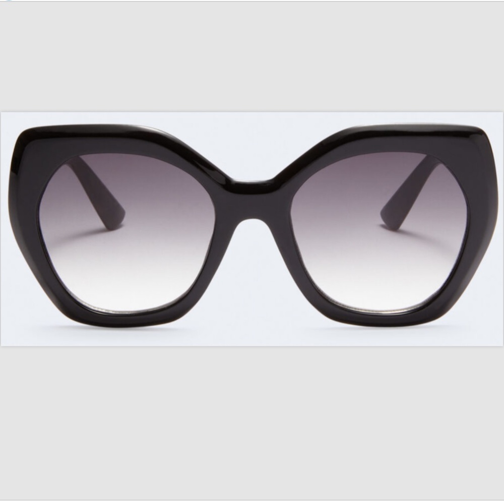 Aeropostale Black Oversized Geometric Tortoiseshell Sunglasses